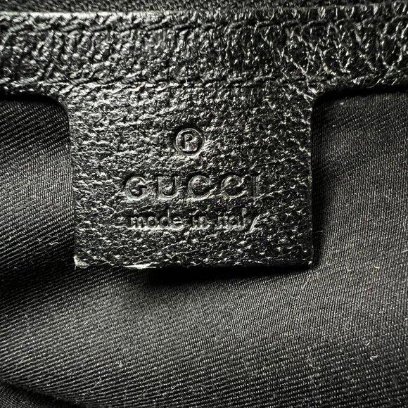 Authentic Gucci GG Horsebit Canvas Hobo Shoulder Tote Bag Leather Monogram Black - Picture 7 of 7